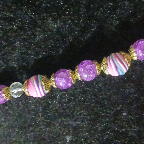 Vibrant Multicolor Beaded Necklace with Teardrop Pendant - Picture 3 of 4